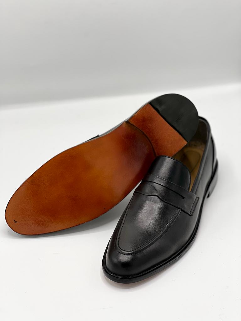 Plain black Handmade Leather shoes