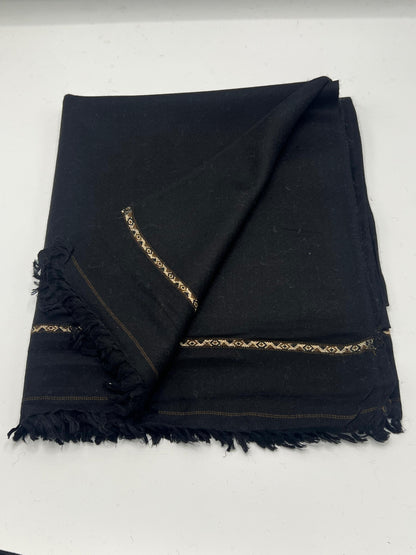 Pashmina woolen shawl light weight (black)